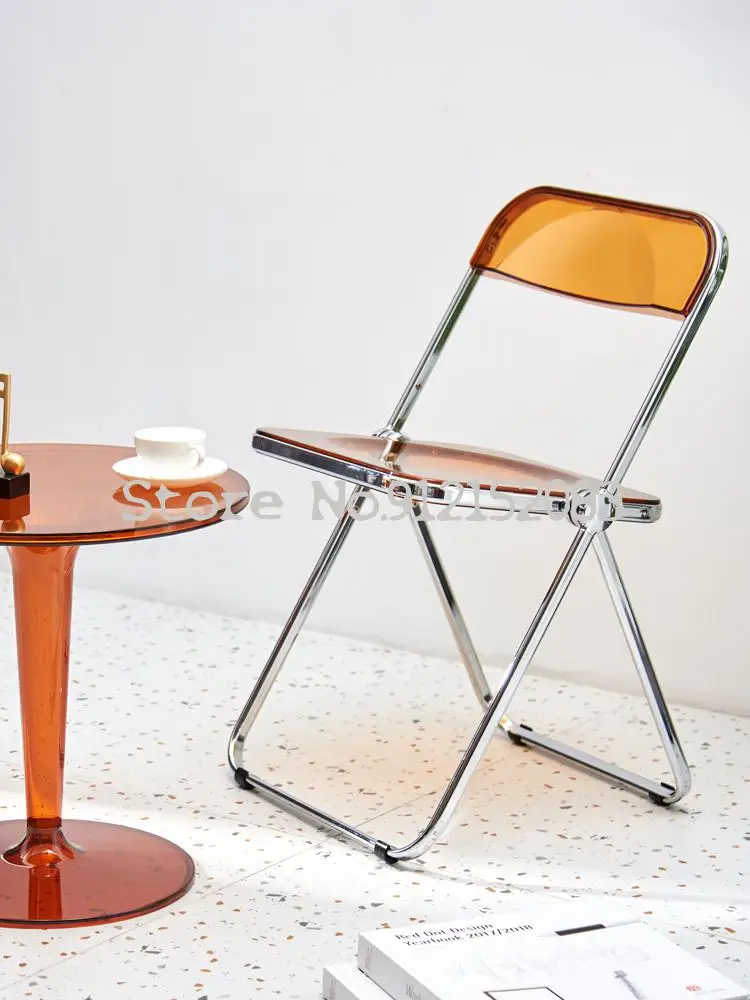 Ins скандинавский сетчатый красный прозрачный стул акриловый обеденный бытовой