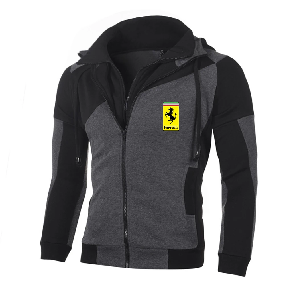 

CAR LOGO print hoodie street men's warm zipper shirt sweatshirt long sleeve fashion men clothing