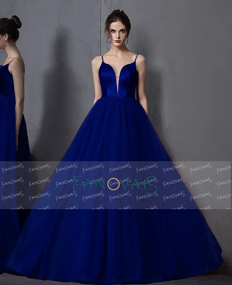 Синий "Бордовые вечерние платья бархат Tulle выпускного вечера vestidos de fiesta de noche вечернее платье abiye gece elbisesi " - Цвет: Синий