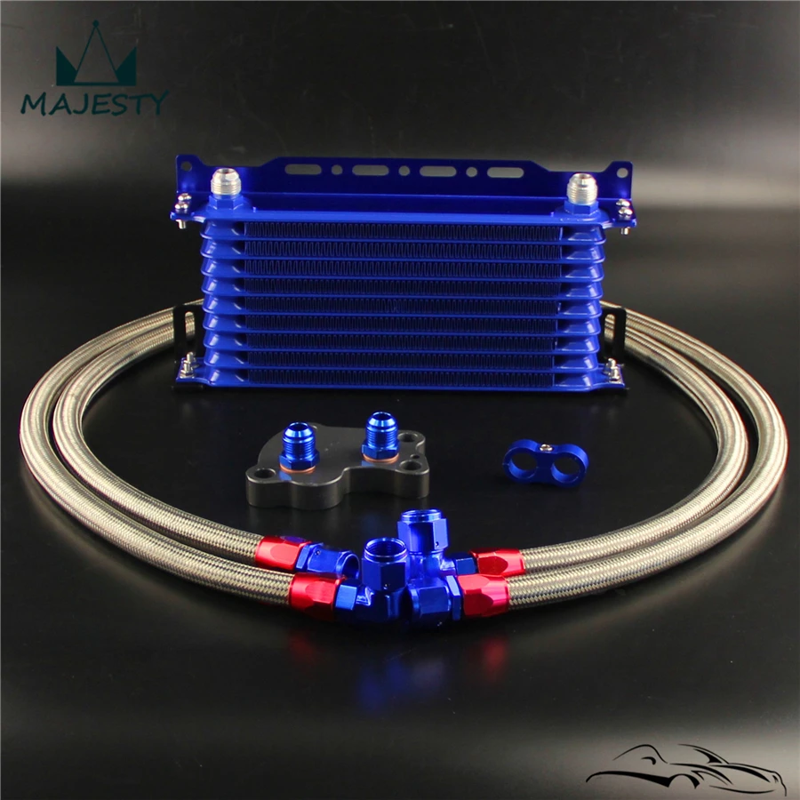 10-рядный масляный кулер с монтажным кронштейном и адаптером комплект шлангов