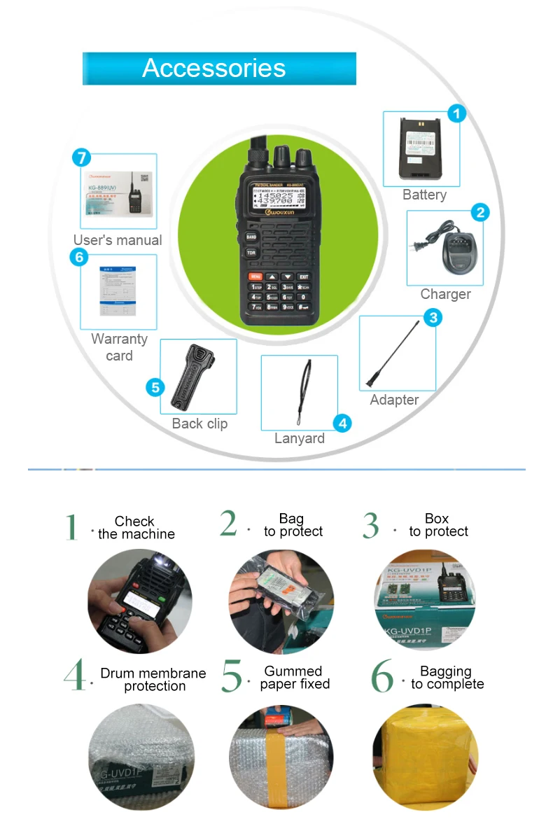 Wouxun KG-889 иди и болтай Walkie Talkie S радиостанции VHF/UHF Водонепроницаемый двухполосный Любительское радио, Си-Би радиосвязь станции двухстороннее радио трансивер