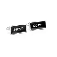 movie 007 black color cufflink special agent james bond 007 numeral logo cuff button mens shirt cuff links
