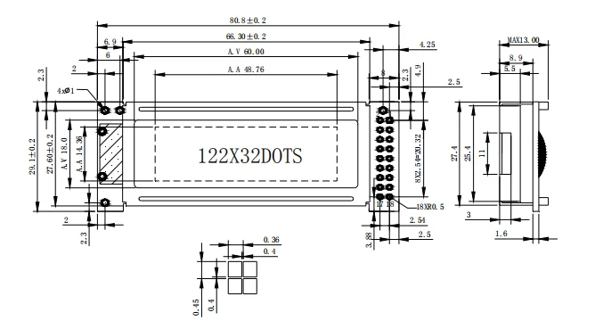 OCM12232 6 желтый сенсорный экран/синий экран 122x32 Графический точечная матрица ЖК