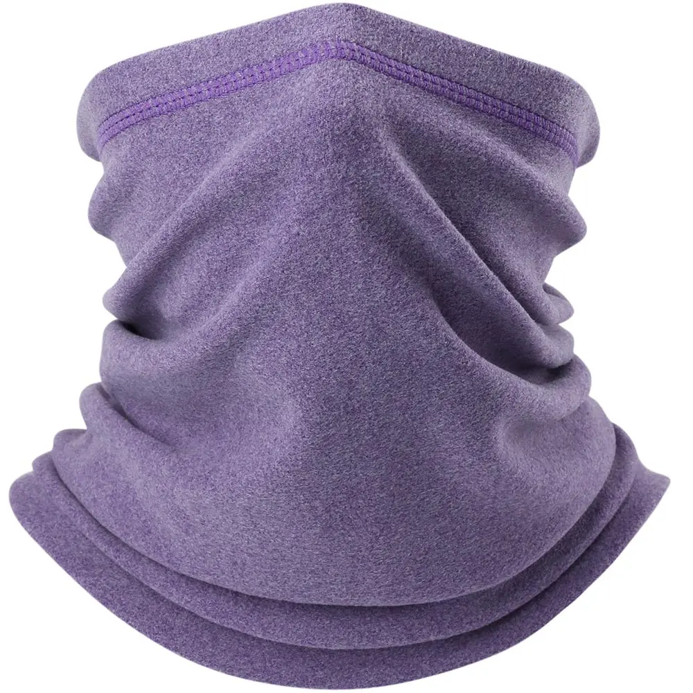 Purple Зимняя Флисовая теплая Балаклава для шеи, маска на половину лица, покрытие для ушей, теплый шейный шарф-труба, снуд для защиты лица, повязка на голову для женщин и мужчин - Цвет: Purple