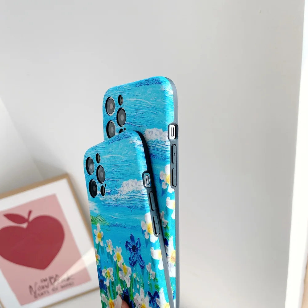 

Small Fresh Art Oil Painting Phone Case For Huawei P30 P20 P40 Mate 20 30 Pro Honor 20 10 Lite Cartoon Soft Silicone Back Cover