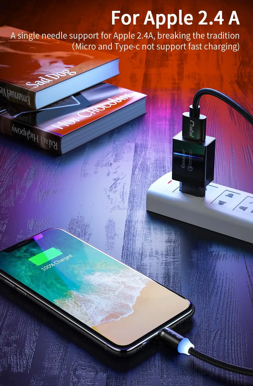 FPU 3 м Магнитный Micro USB кабель для iPhone samsung Android мобильный телефон Быстрая зарядка usb type C кабель магнит зарядное устройство провод шнур