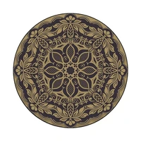 classic european style round carpet geometric print pattern decor rugs for bedroom vintage black gold hanging chair area mats