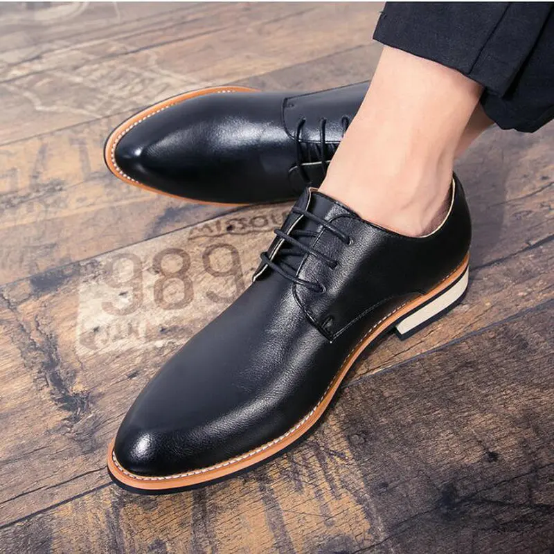 

Big Size New Fashion Men Wedding Shoes Leather Oxfords Pointed Toe Shoes Men Tassel Business Formal Dress Shoes loafers 587
