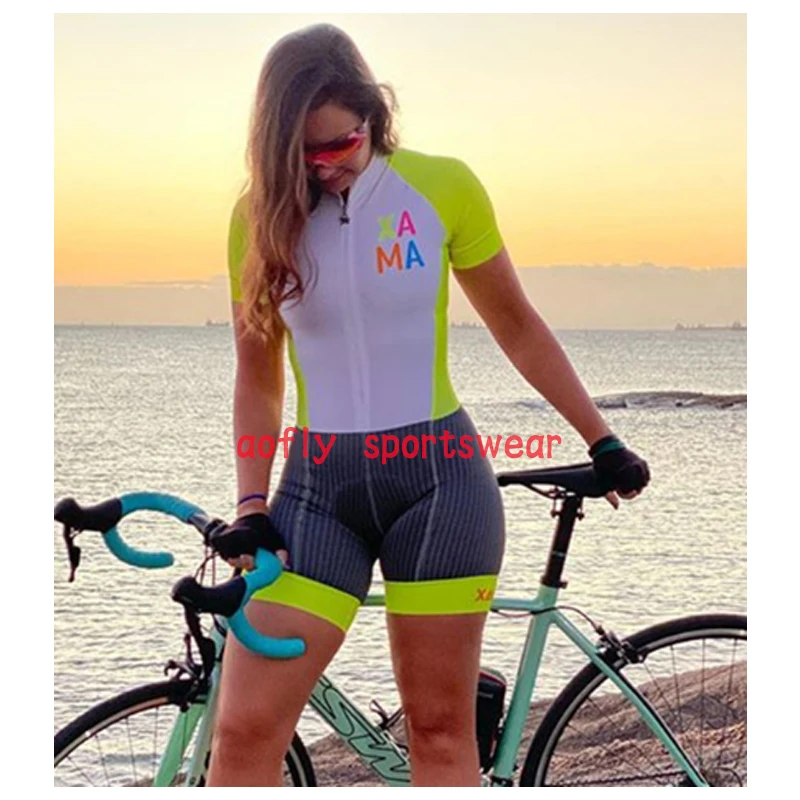 2020Xama Pro Женская одежда с коротким рукавом велосипедный костюм для триатлона