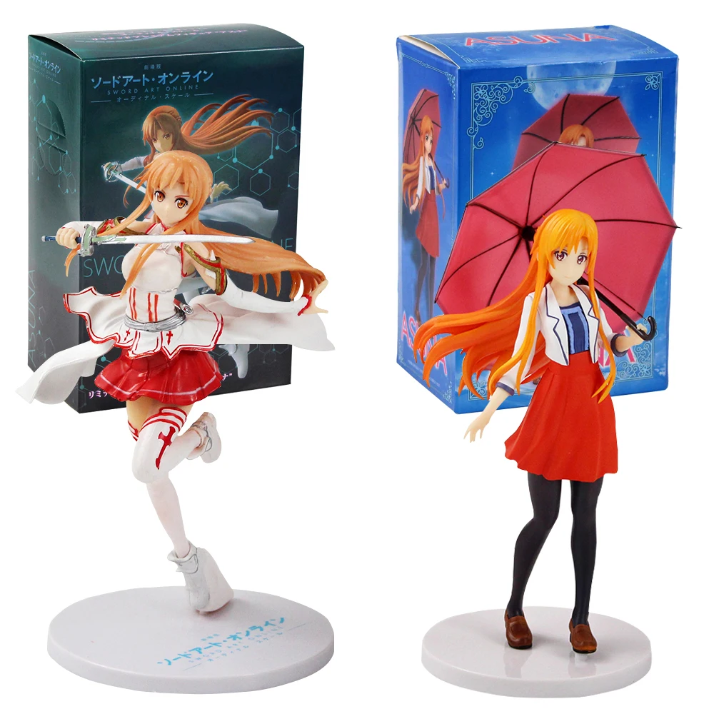 22 23 см Аниме искусство меча онлайн Yuuki Asuna umbrella Ver. hot Girls ПВХ экшн фигурки модели
