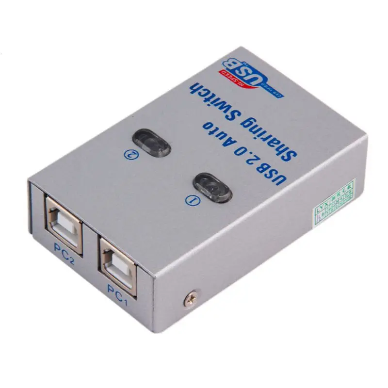 

2 Ports USB 2.0 Auto Sharing Switch Hub Splitter Selector Switcher for Printer Scanner PC Computer Peripherals