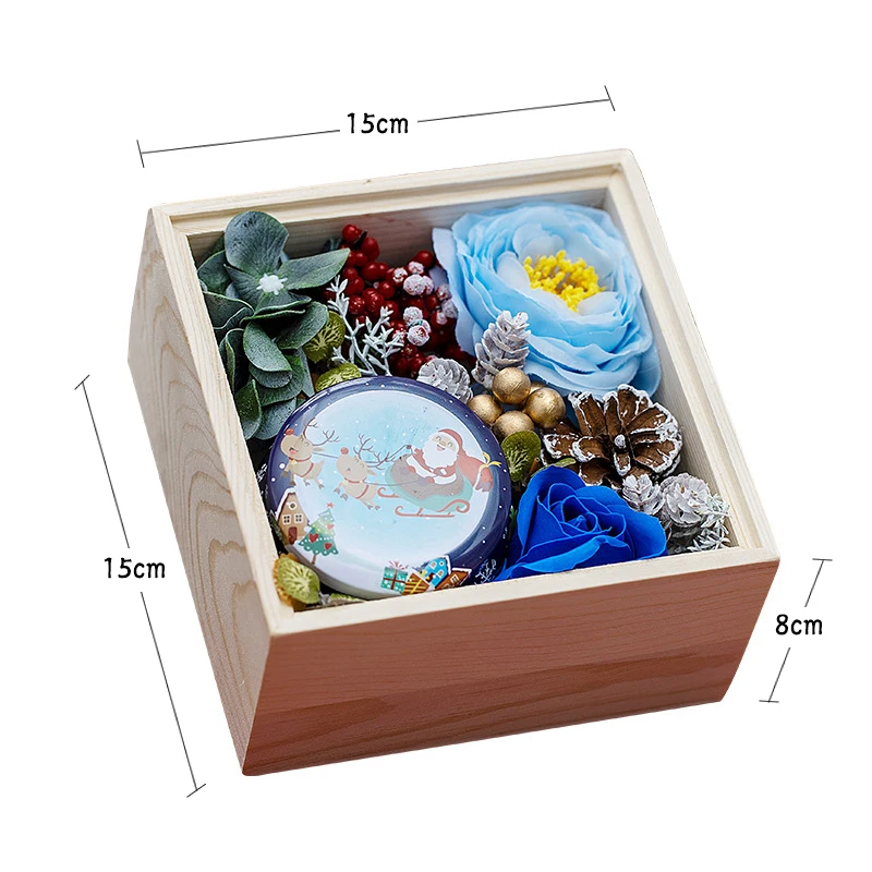 

JAROWN Soap Flower Gift Box Valentine's Day Gift Aromatherapy Candle Pine Cones Rose Christmas Gift Home Room Decoration