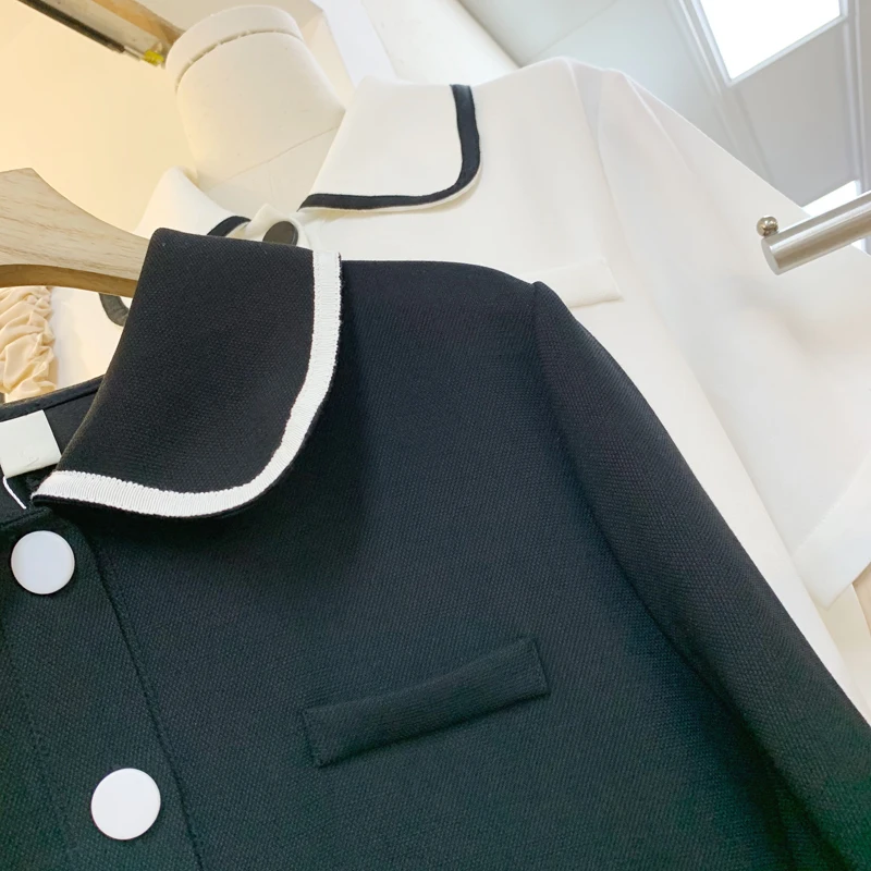 

Summer Fashion Contrast Color Woman Dresses New Pockets Design Vestido De Mujer Fresh 2021Turn-down Collar Women Dress