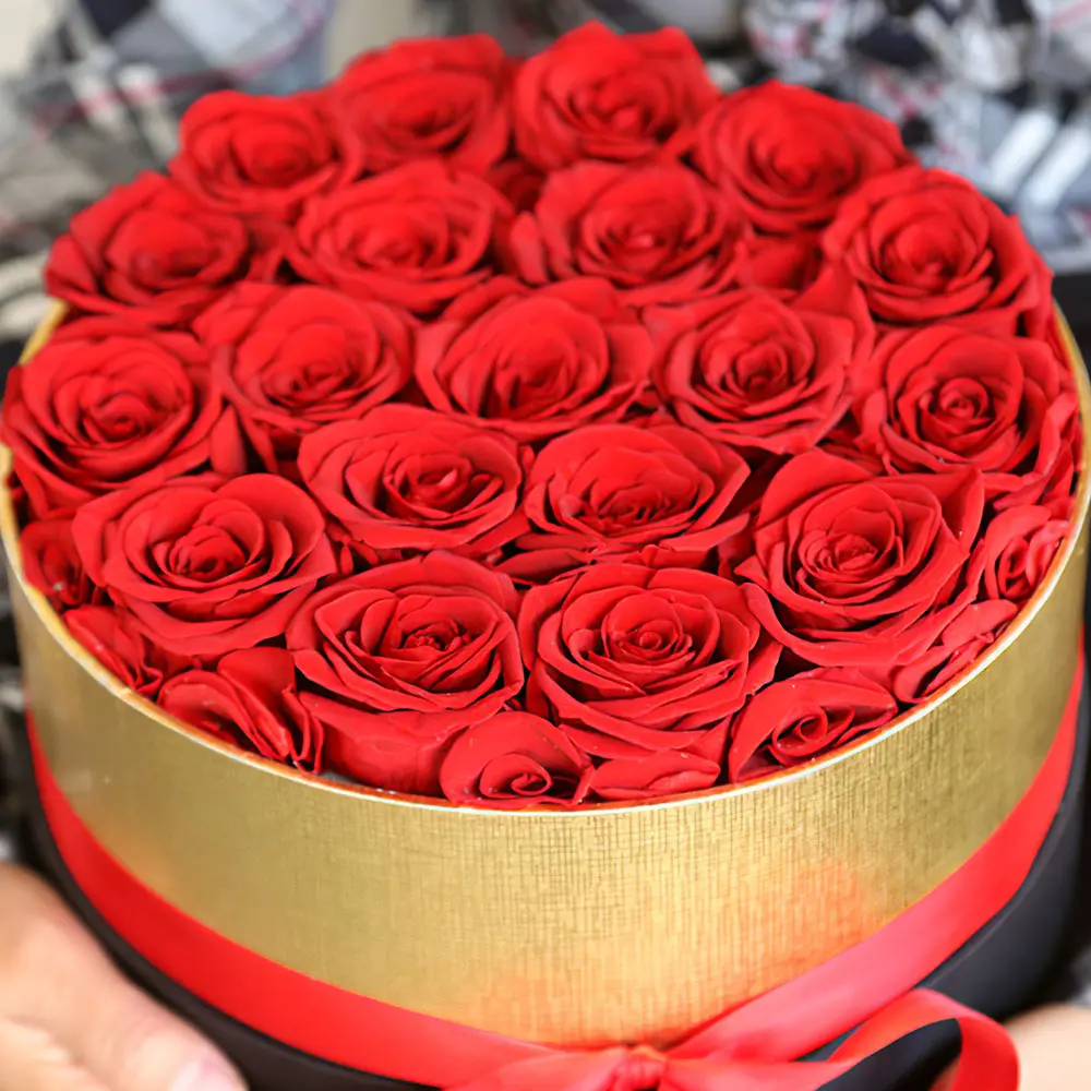 

Eternal Flower In Box Preserved Roses Handmade Real Roses In Flowers Box For Valentine Day Mother'S Day Anniversary Wedding