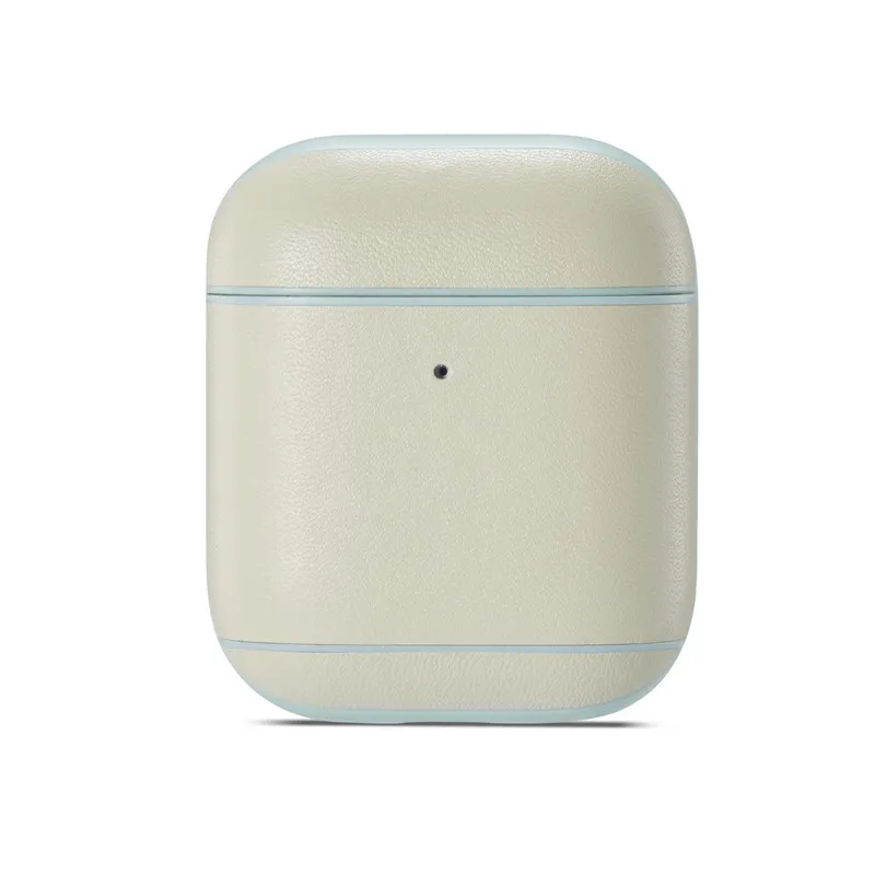 OTTWN цветной кожаный чехол для наушников для airpods1 2 Простой чистый цвет беспроводные bluetooth наушники защитная крышка для airpods - Цвет: LG