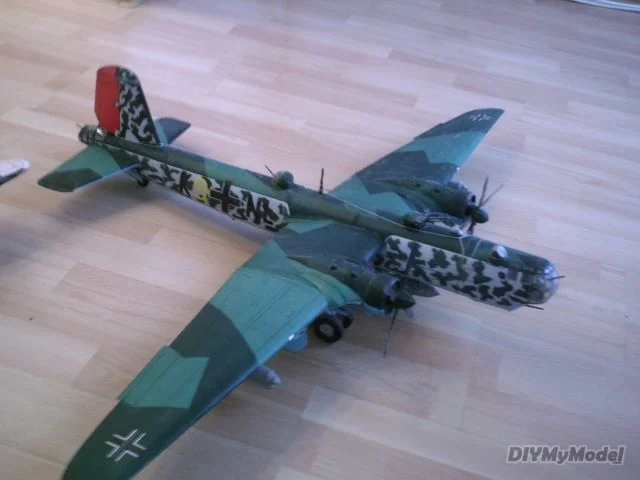 DIYMyModeI-bombardero de Le&oacute;n alem&aacute;n he 177, BRICOLAJE, manualidades, KIT de modelo de papel, rompecabezas de juguete hechos a mano, accesorios de pel&iacute;cula-0