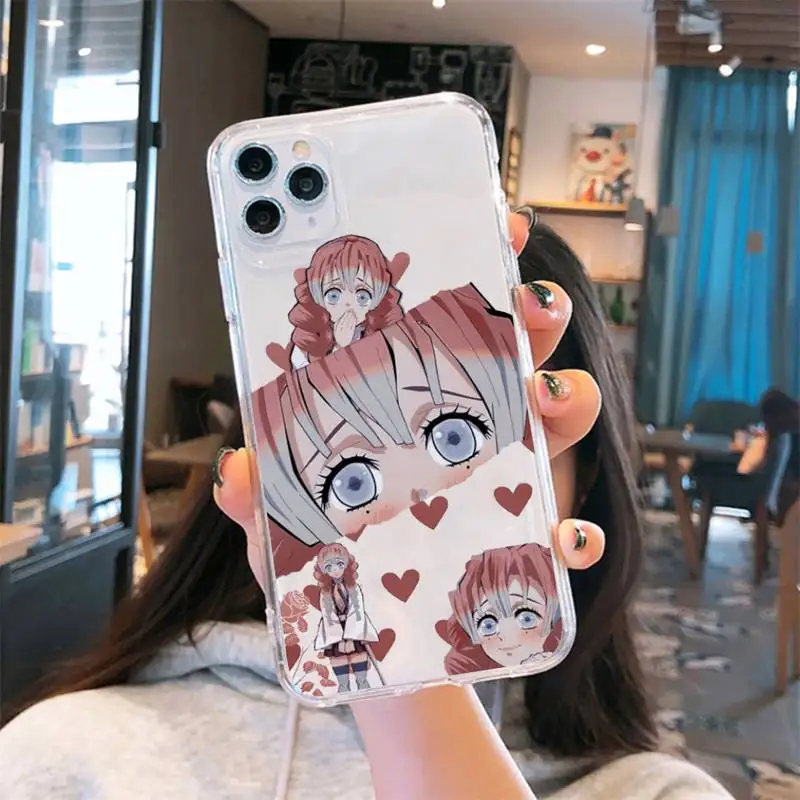 

Kamado Nezuko Kimetsu Phone Case Transparent for iPhone 6 7 8 11 12 s mini pro X XS XR MAX Plus se cover funda shell