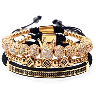 Style M Mcllroy, браслет с короной, мужские амулеты, роскошные золотые бусины макраме, браслеты для женщин, Pulseira Masculina, плетеные мужские браслеты - Окраска металла: Style M