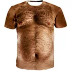2021 Новая модная мужская рубашка 3DT, сексуальная летняя мужская футболка большого размера с коротким рукавом и волосами на груди, забавная футболка