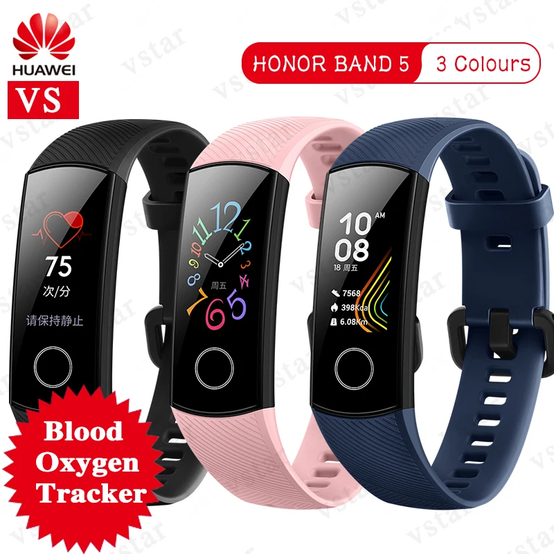 Huawei Honor band 5 Смарт браслет AMOLED часы с кислородом в крови сердце ярость ftness трекер