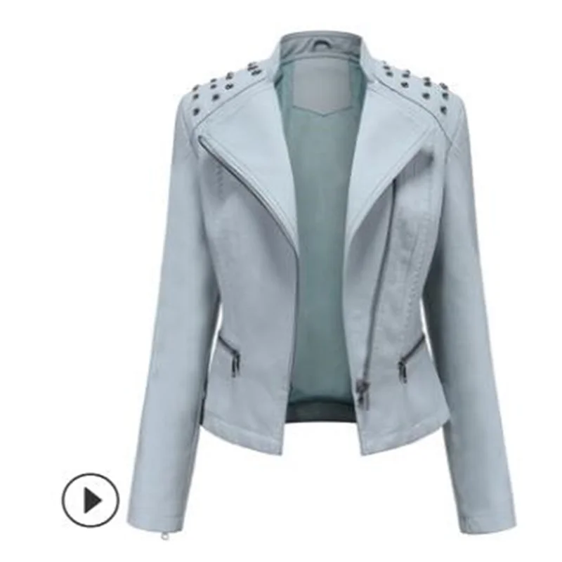 Women's leather jacketes slim thin ladies Motorcycle suit new spring fashion casaco autumn jaqueta abrigo chamarras para mujer