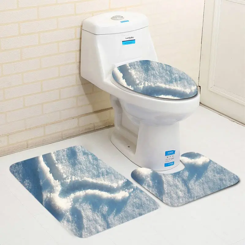 3 шт./компл. Творческий Коврик для ванной из мягкой фланели с нескользящей