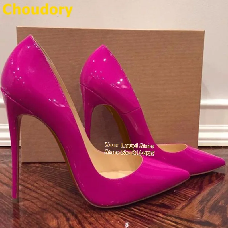 Туфли лодочки женские из лакированной кожи заостренный носок без застежки