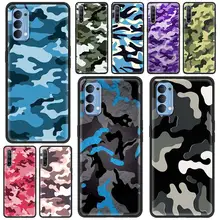 Military Camouflage Silicone Phone Case for Oppo A9 2020 A52 A53 Find X2 Lite Reno4 Pro A55 A93 ACE Soft Back Cover Funda Shell