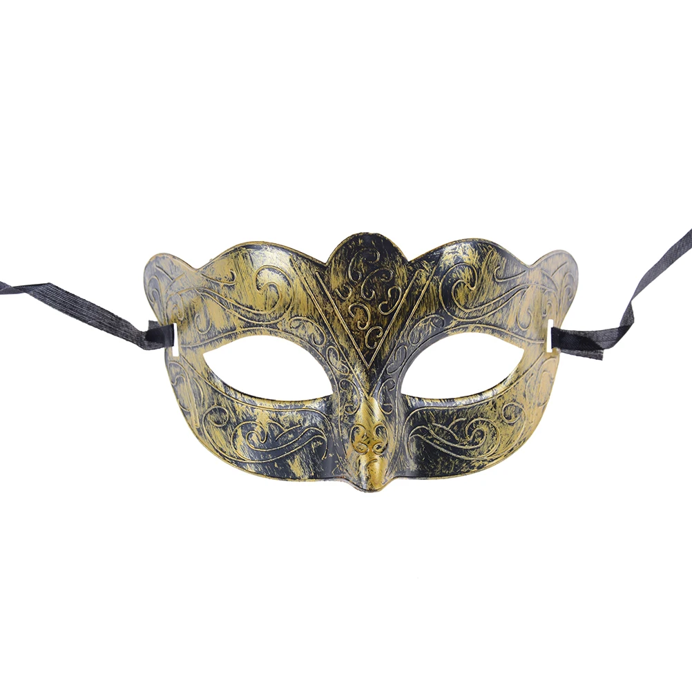 Ретро мужчины Хэллоуин полированный античный серебро золото Венецианская маска