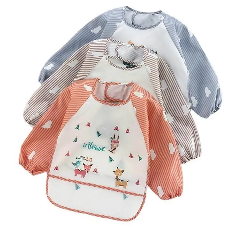 

Long Sleeve Art Apron Animal Smock Baby Bib Burp Clothes Toddler Baby Cute Bibs Cartoon Waterproof Soft Eat Smocks Feeding S0f8