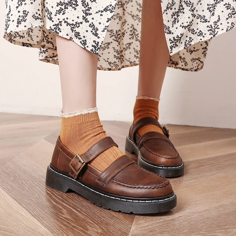 

Туфли-лодочки женские, на высоком квадратном каблуке, с круглым носком и пряжкой, большие размеры 34-43, 2020