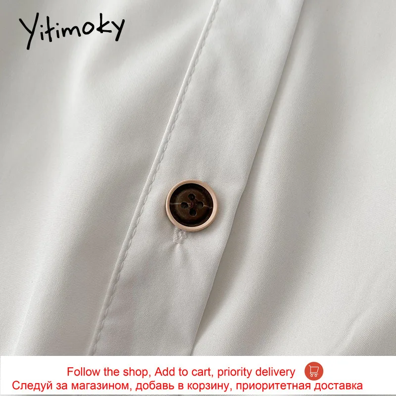 

Yitimoky Vintage Blouse Women Long Sleeve Button Up Tops Turn-down Collar Black Shirts 2021 Spring Casual Lady Chiffon Fashion