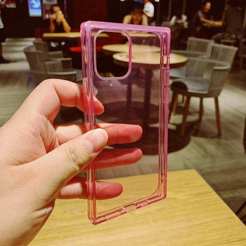 Флуоресцентный яркий неоновый цвет квадратный прозрачный мягкий силиконовый