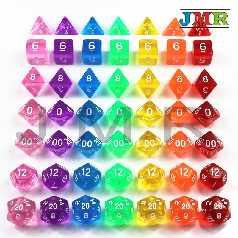 Совершенно новый набор 7pc-Die с конфетным эффектом для покера DnD D4 d6 d8 d10 d12 d20