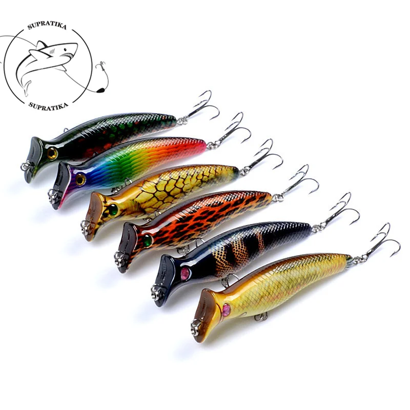 

Искусственный Поппер воблер (Wobbler) 124 мм/20,4g Пластик для доставки прикорма и оснастки пресноводный 3D глаза анти-коррозия поплавок, жесткая пр...