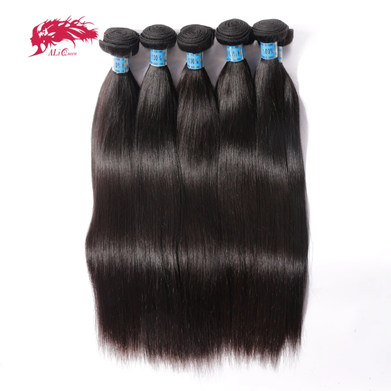 Ali queen hair, 10 шт./лот, перуанские волосы, волнистые пряди, прямые натуральные волосы, пряди, человеческие волосы, продукты