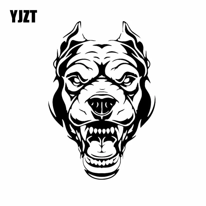 

YJZT 10.8X15.9CM Vinyl Decal Angry Dog Portrait Animal Decor Car Stickers Cartoon Black/Silver C24-1227