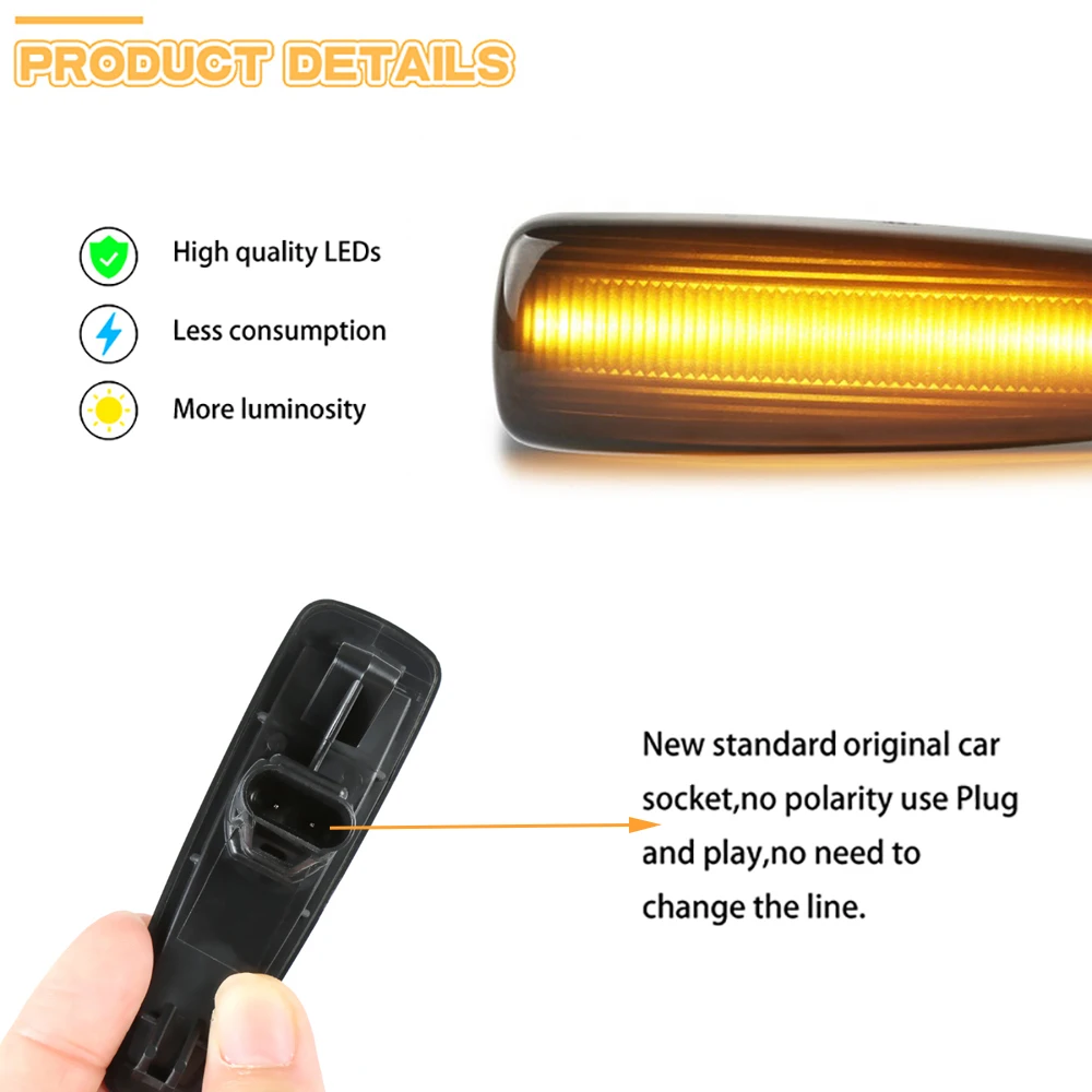 

2pcs Dynamic LED Side Marker Turn Signal Repeater light lamp For Mitsubishi Outlander Sport Lancer Mirage Montero Pajero ASX
