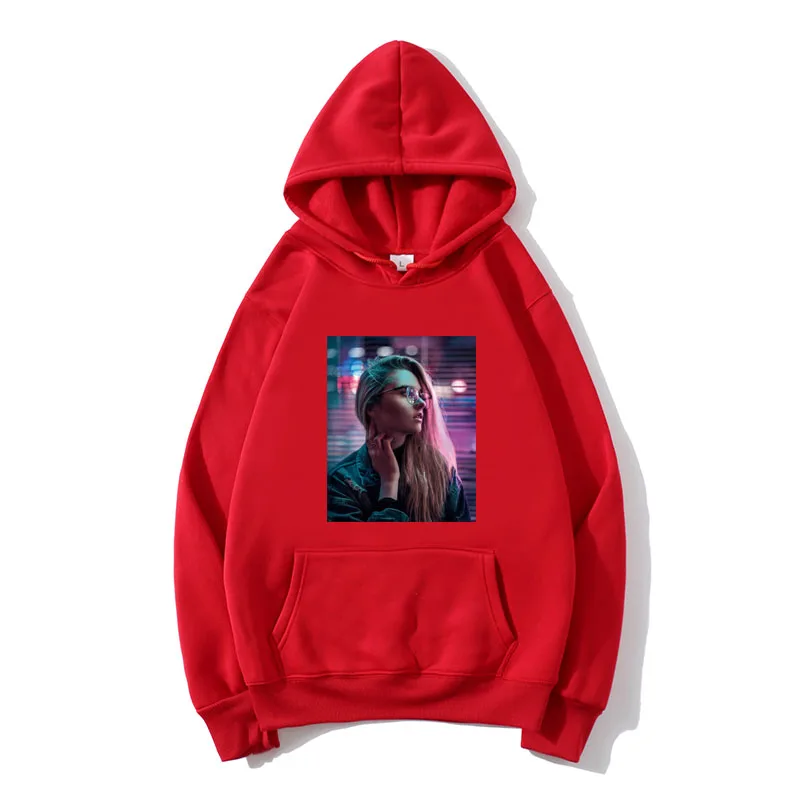 

2021 Winter Cherry Blossom Print Hoodie Streetwear Hip Hop oversize Women Men Unisex Cotton Sweatshirts Retro Hoody