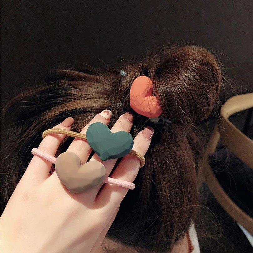 Karean милая резинка для волос большие резинки в форме сердца эластичные женщин и