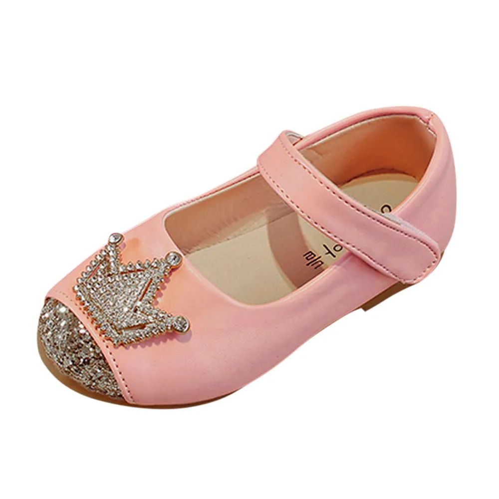 Новинка 2019 года сандалии с короной для маленьких девочек Детские вечерние туфли