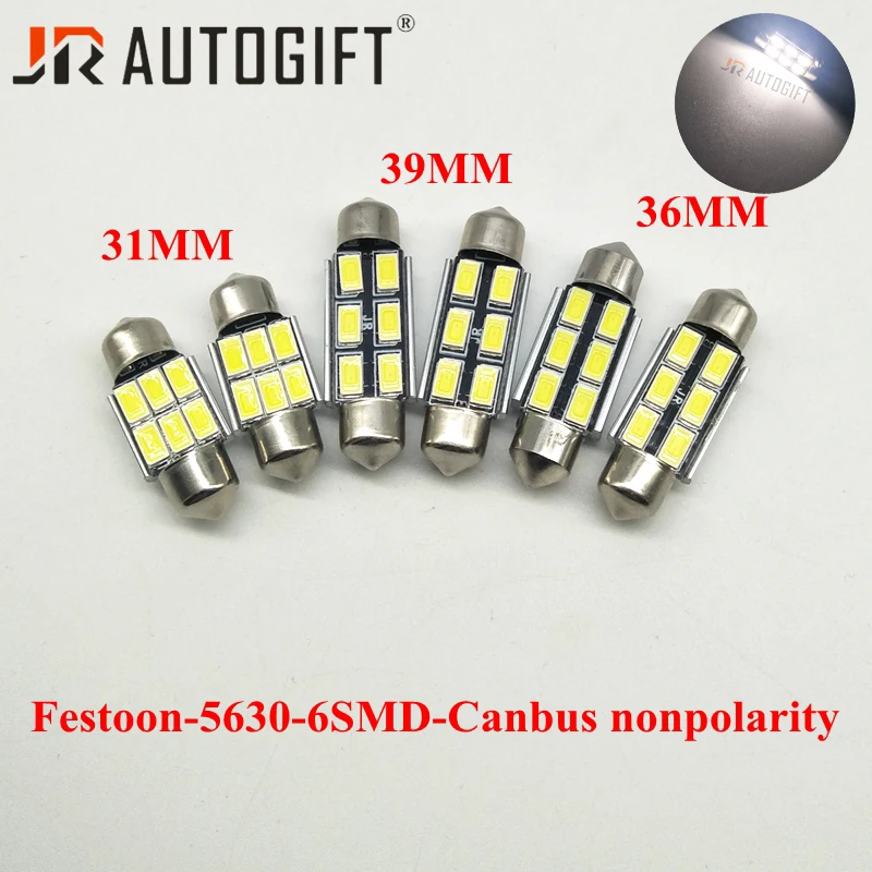 Автомобильная светодиодная лампа CANBUS Festoon Dome C5W 4 шт. супер яркая 5630 5730 6SMD 31/36/39/41 мм