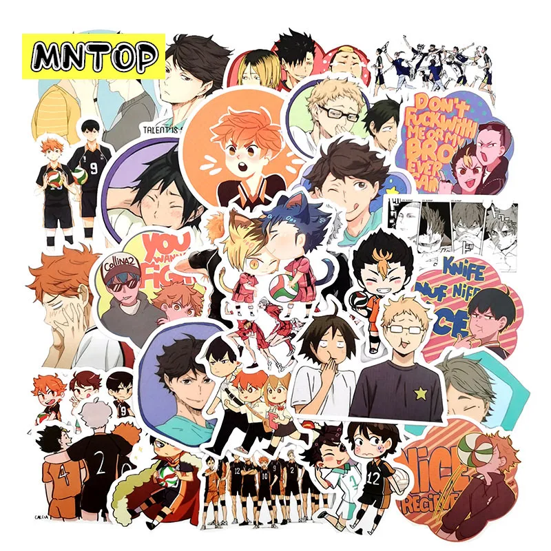 

Наклейки в стиле японского Аниме Haikyuu с граффити, наклейки для ноутбука, чемодана, компьютера, скейтборда, детские игрушки, 10/30/50 шт./комплект
