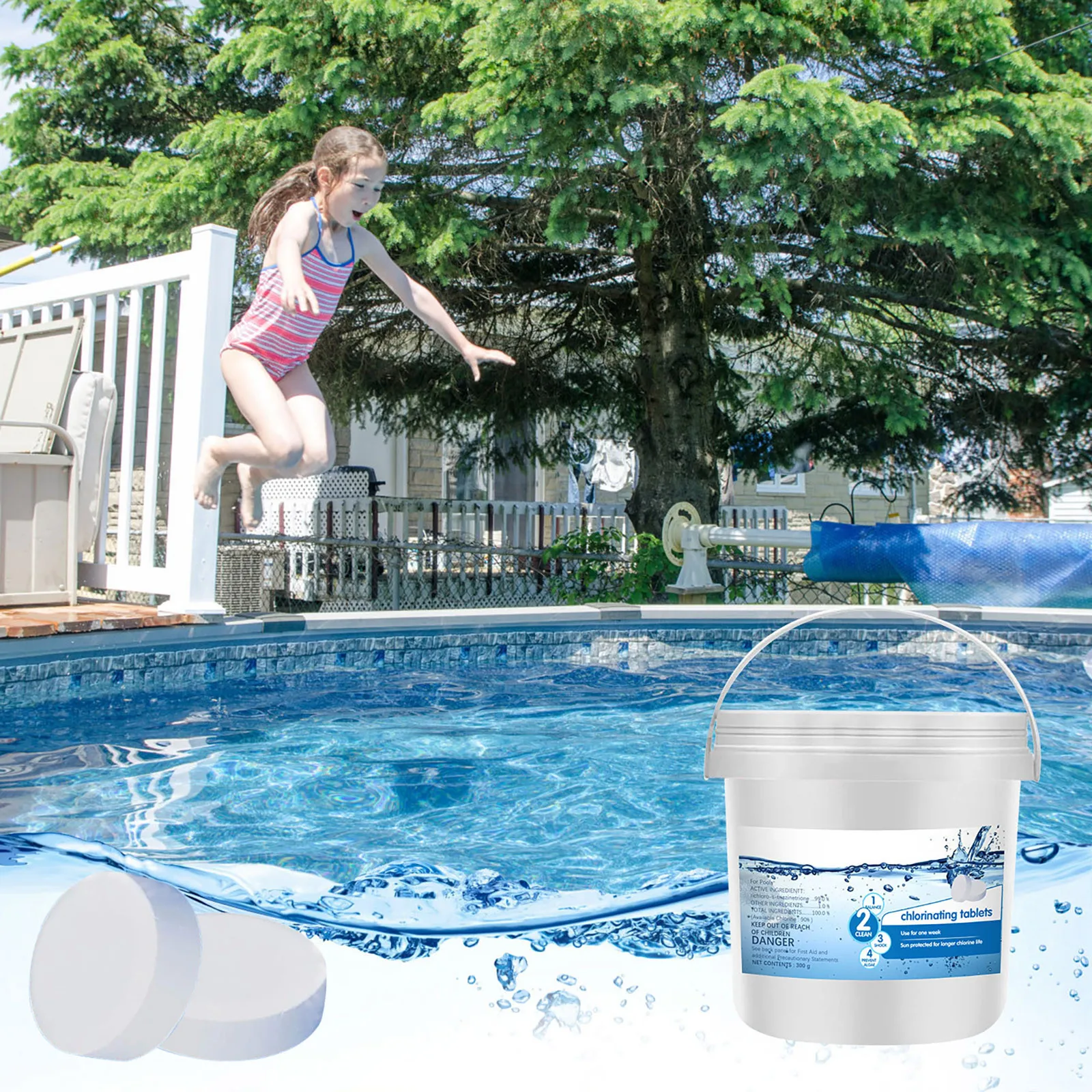 

1 Bottle Pool Cleaning Effervescent Chlorine Tablet Home Use Cleaning Swimming Pool Effervescent Tablets Sanitizing Tablets FFT