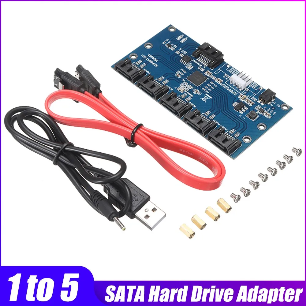 

Адаптер для жесткого диска 1-5 SATA, усилитель SSD, плата расширения для материнской платы ПК, компьютерный аксессуар, карта преобразователя SATA
