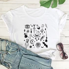 Женская футболка в готическом стиле на Хэллоуин, футболка с ведьмами