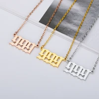 111 222 333 444 555 666 777 888 999 angel number necklaces for women men gold color stainless steel pendant necklace