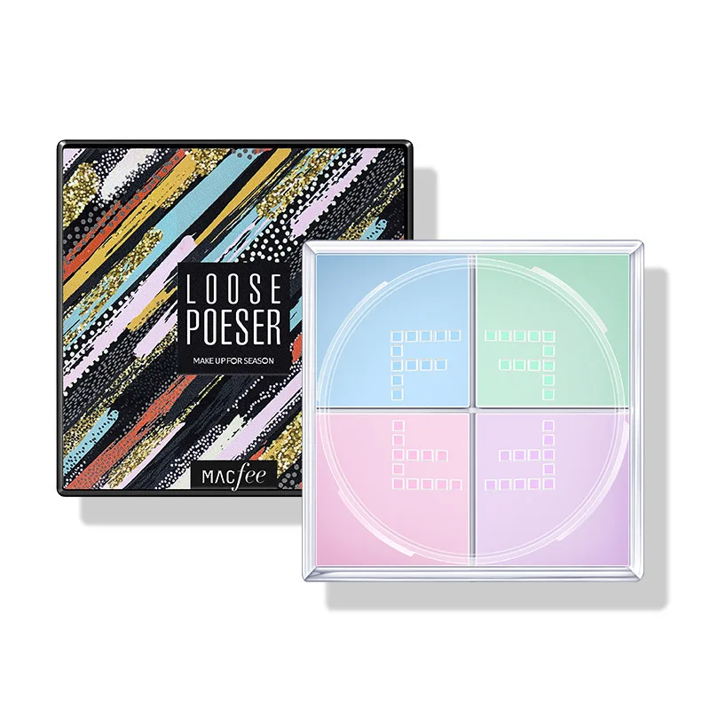 

Four Colors Face Powder Finishing Honey Oil-control Long-lasting Concealer Waterproof Four Grids Night Powder