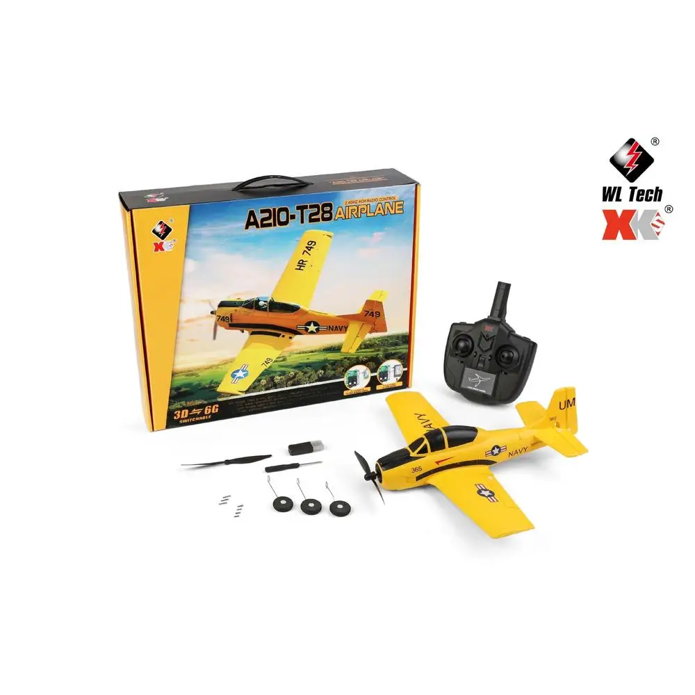 WLtoys Xk A210 T28 4ch 6g/3d Modle Stunt Plane Six Axis Stability Remote Control Airplane Electric Rc Aircraft Drone Toys enlarge