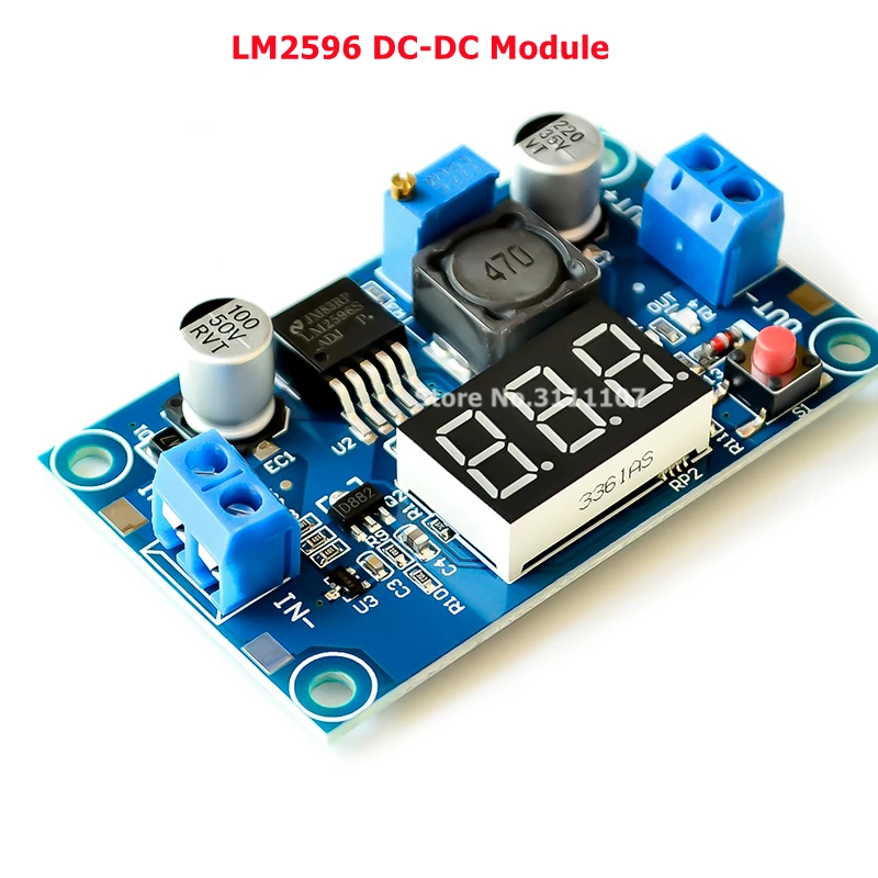 

Регулируемый понижающий модуль LM2596 DC-DC с дисплеем вольтметра